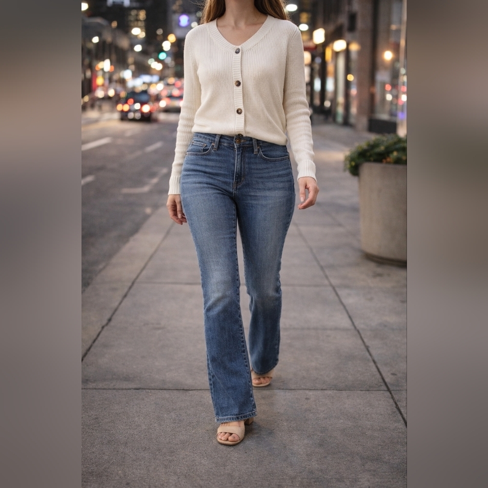 Levi Strauss Signature Bootcut Jeans Womens 6 (28x32) Medium Wash Classic Denim